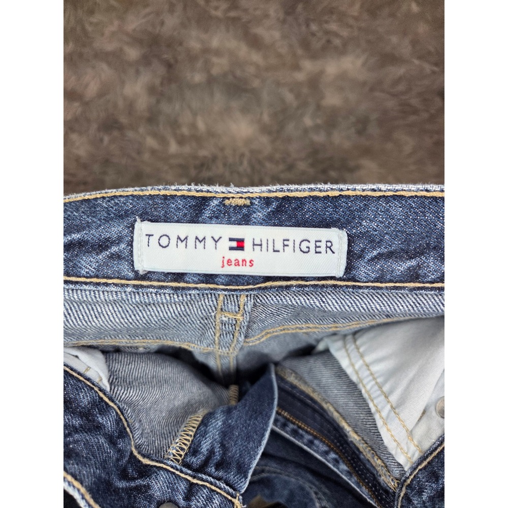 Tommy Hilfiger Vintage 90s High Rise Straight Leg Jeans Dark Wash Size 8 L/33 - Picture 6 of 9